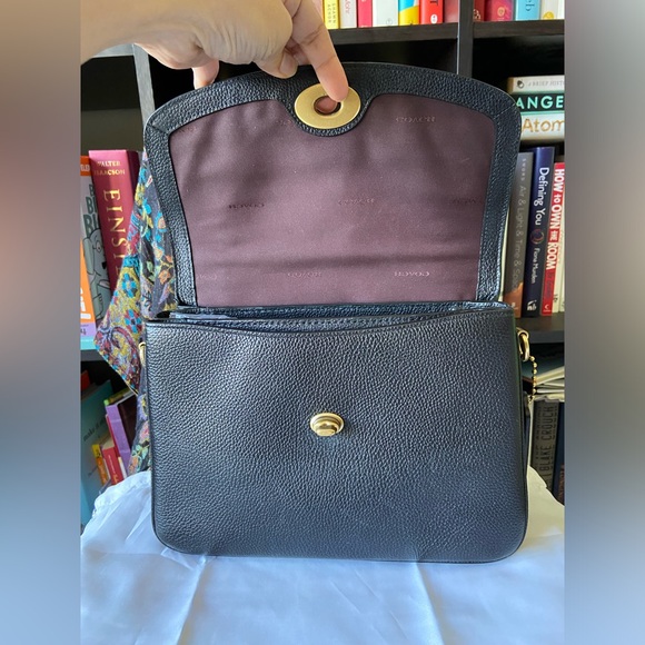 🌸SOLD🌸 Coach Cassie in Black Polished Pebble Leather with Brass Hardware! - Picture 11 of 16